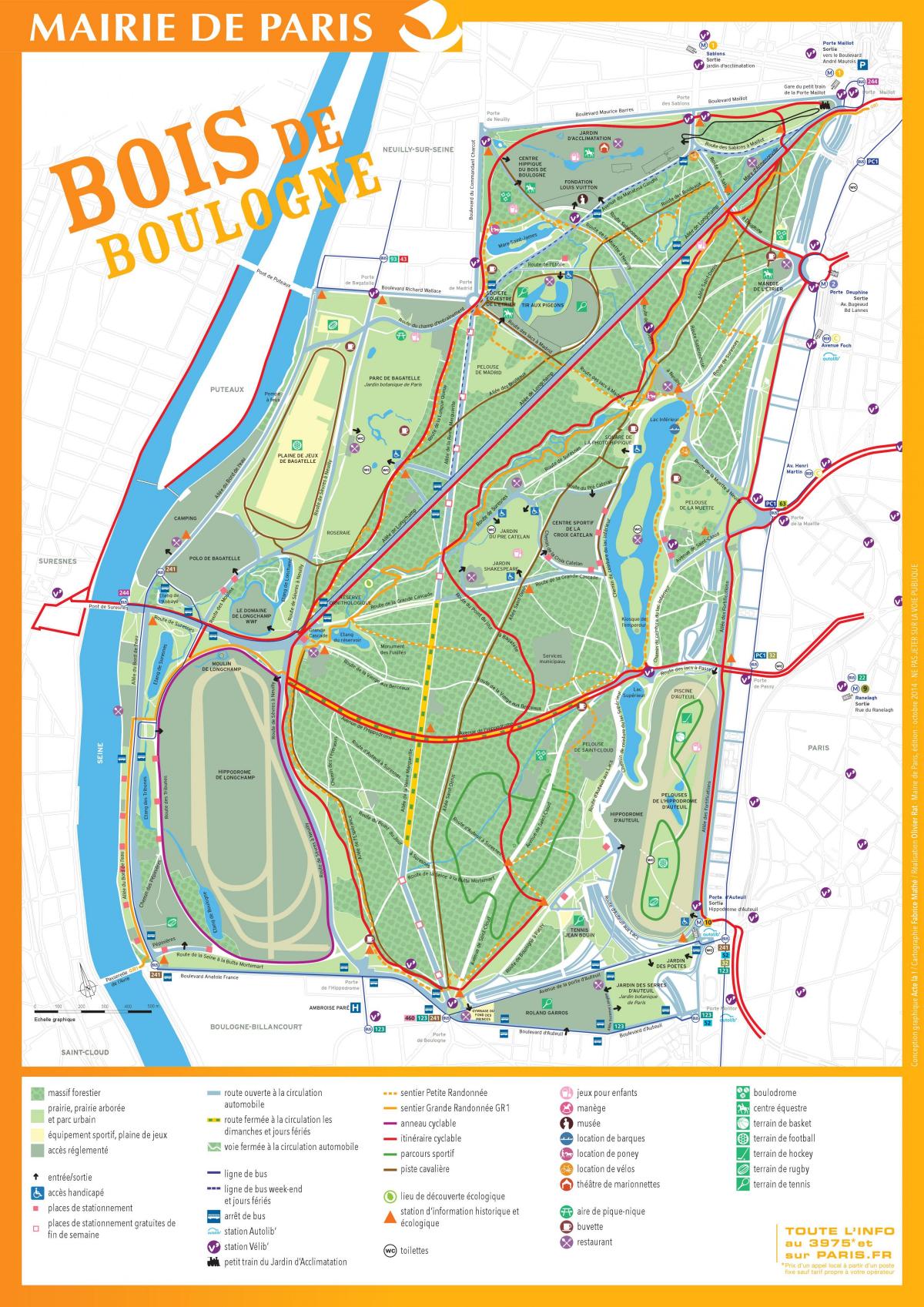 地图Bois de Boulogne
