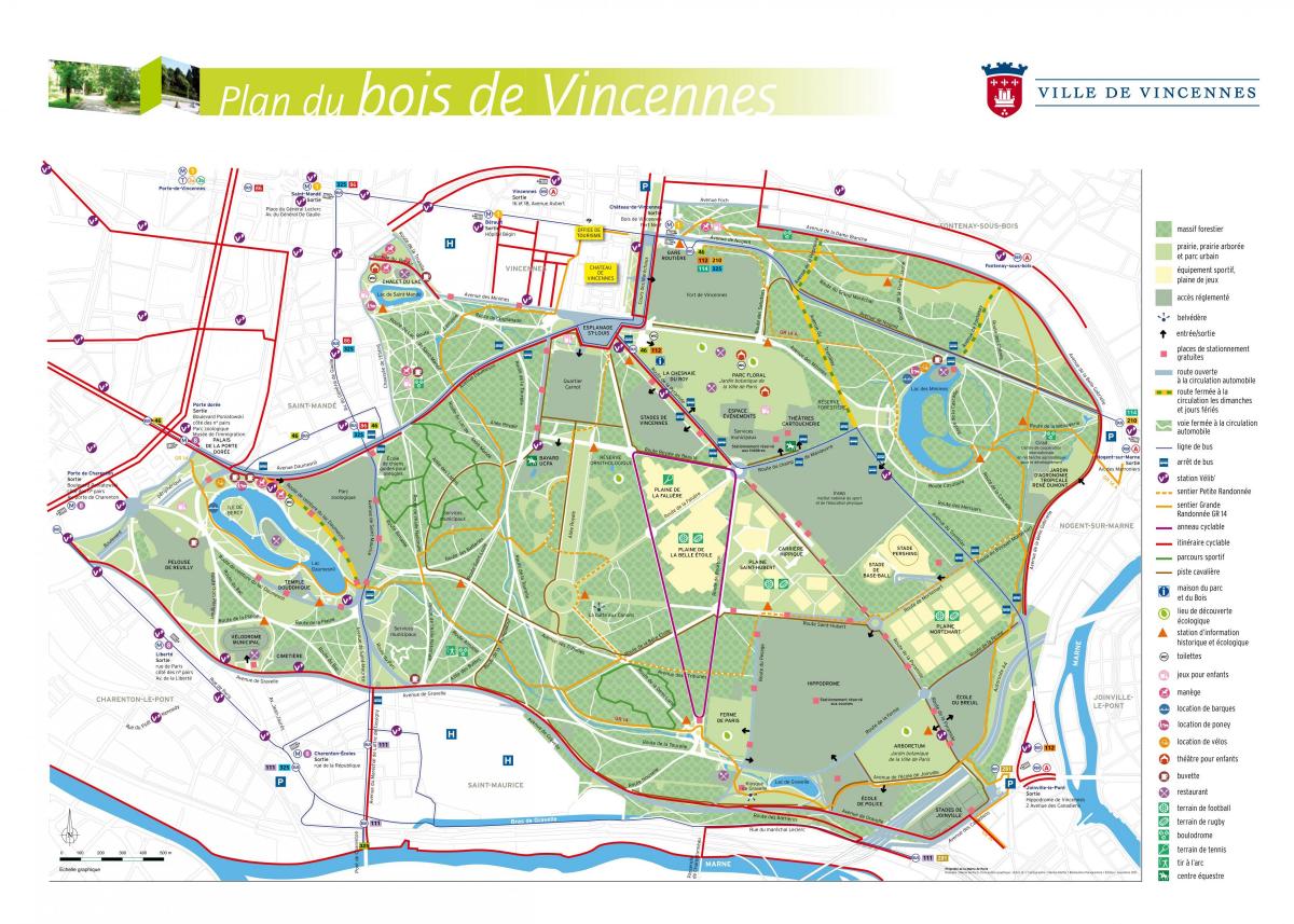 地图Bois de Vincennes