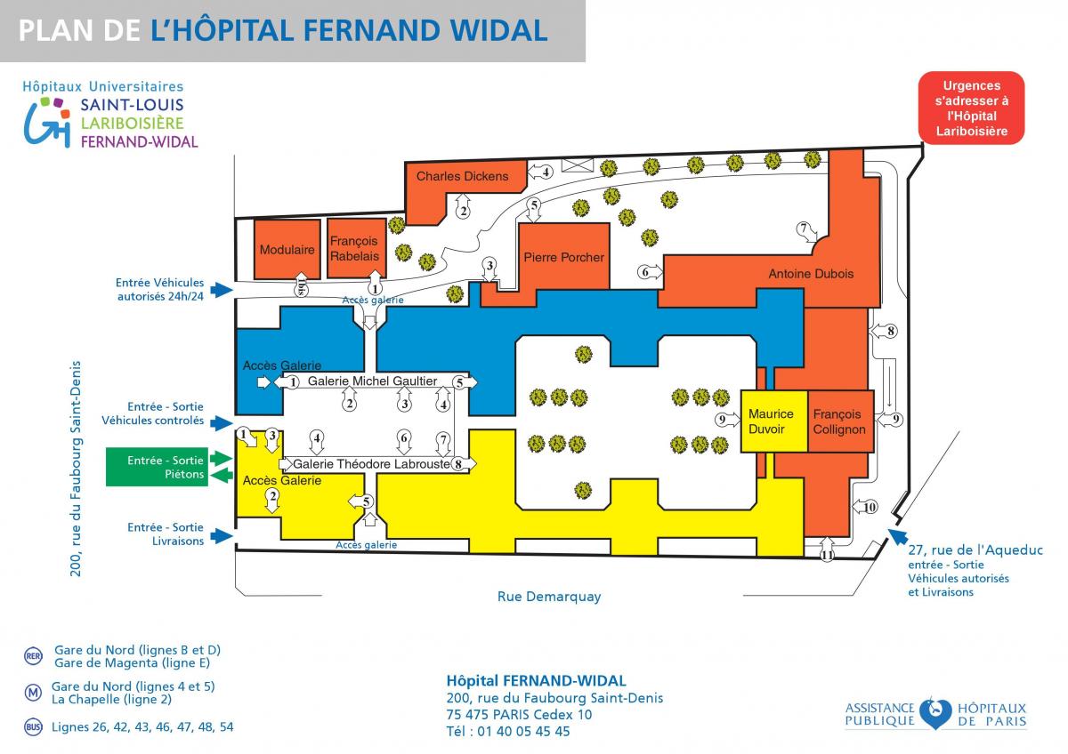 地图Fernand-Widal医院