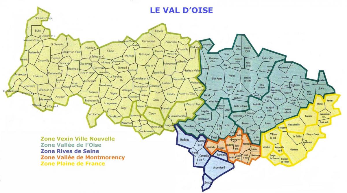 地图Val-d瓦勒德瓦兹