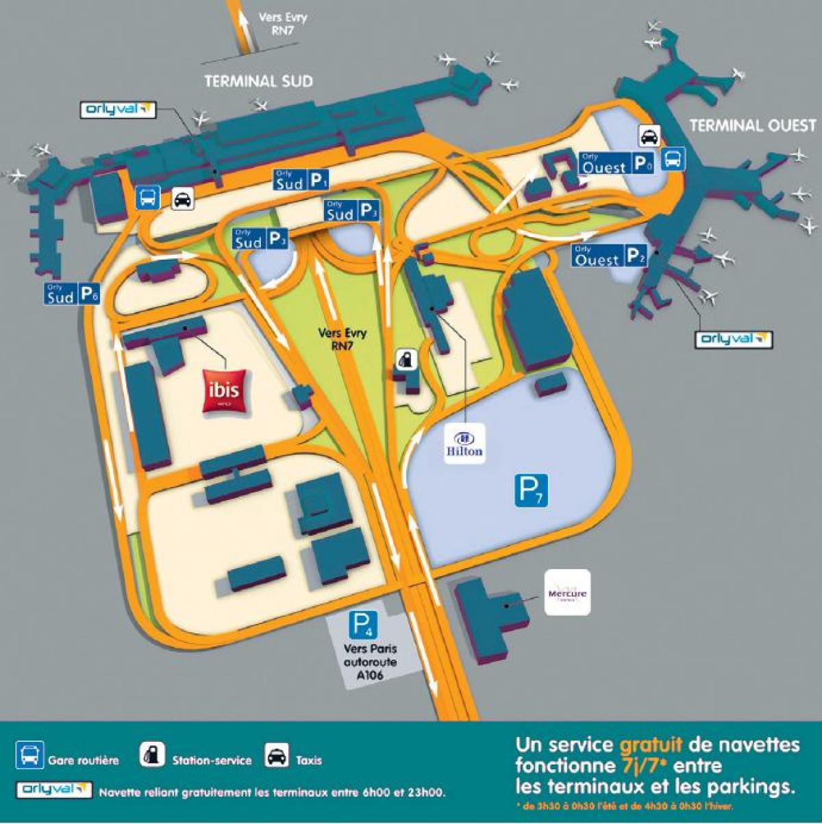 奥利机场的地图