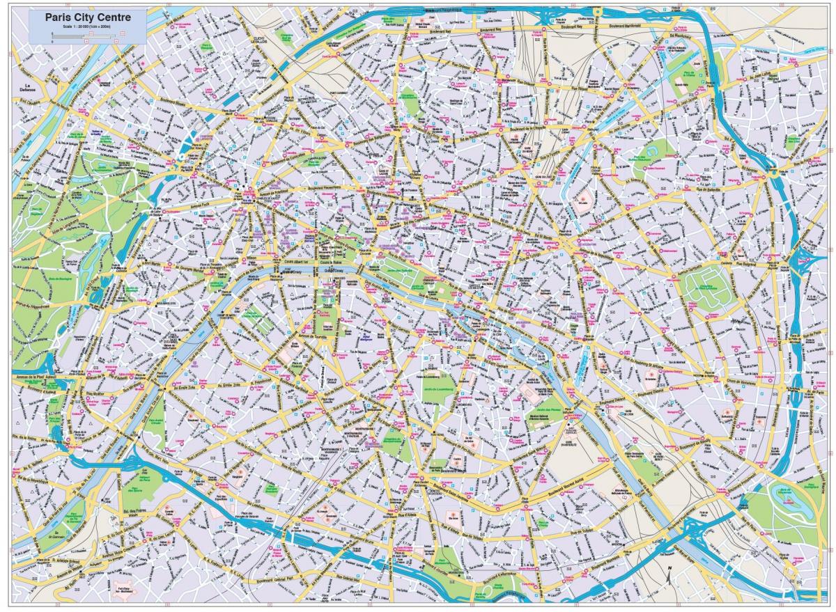 地图上的巴黎市中心