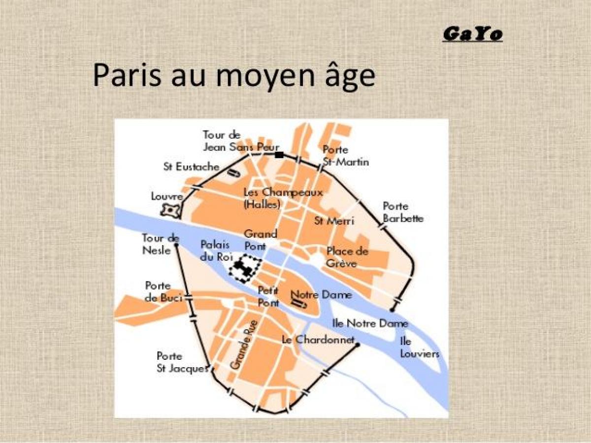 巴黎地图，在中世纪