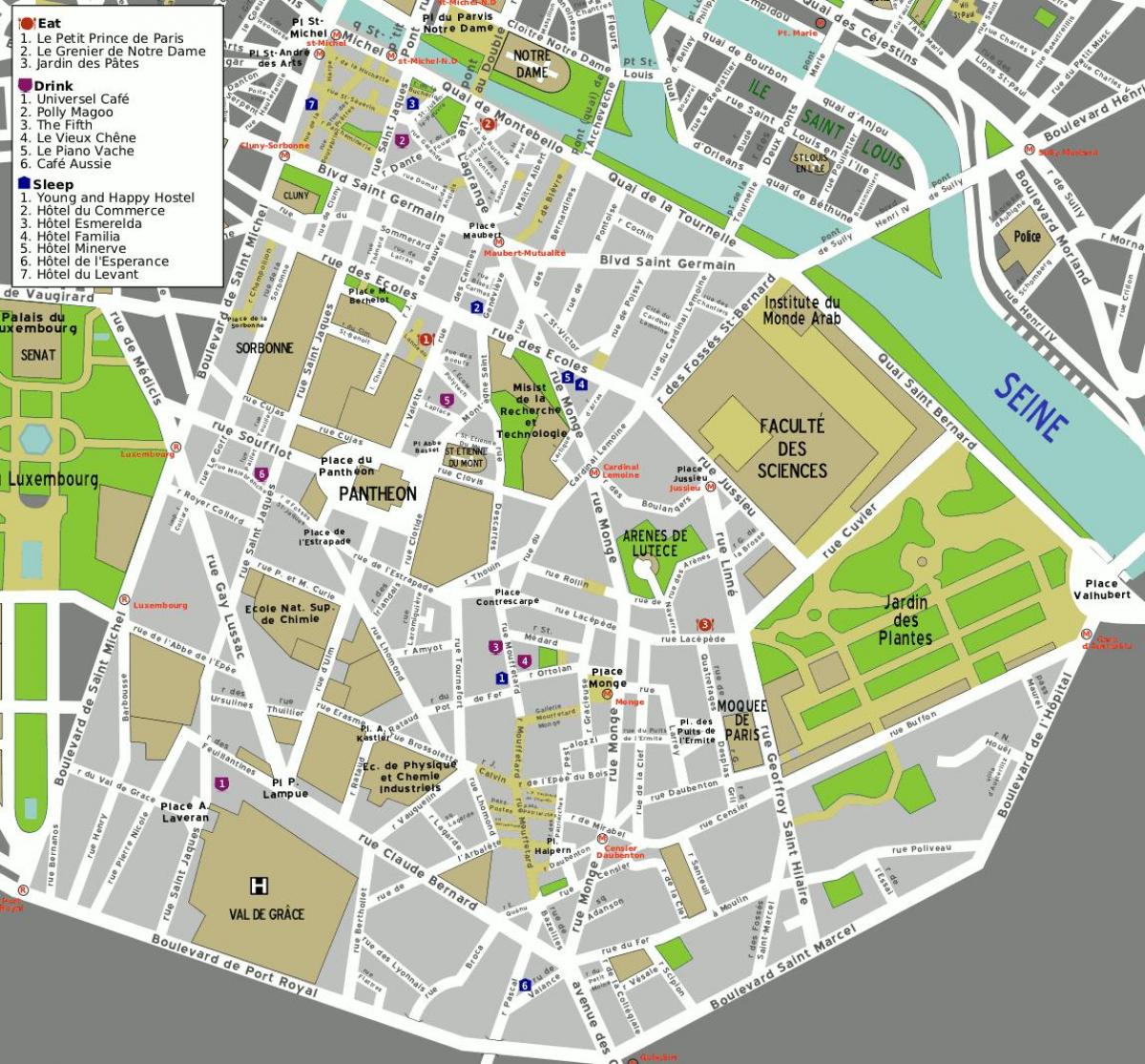 地图上的巴黎第5区