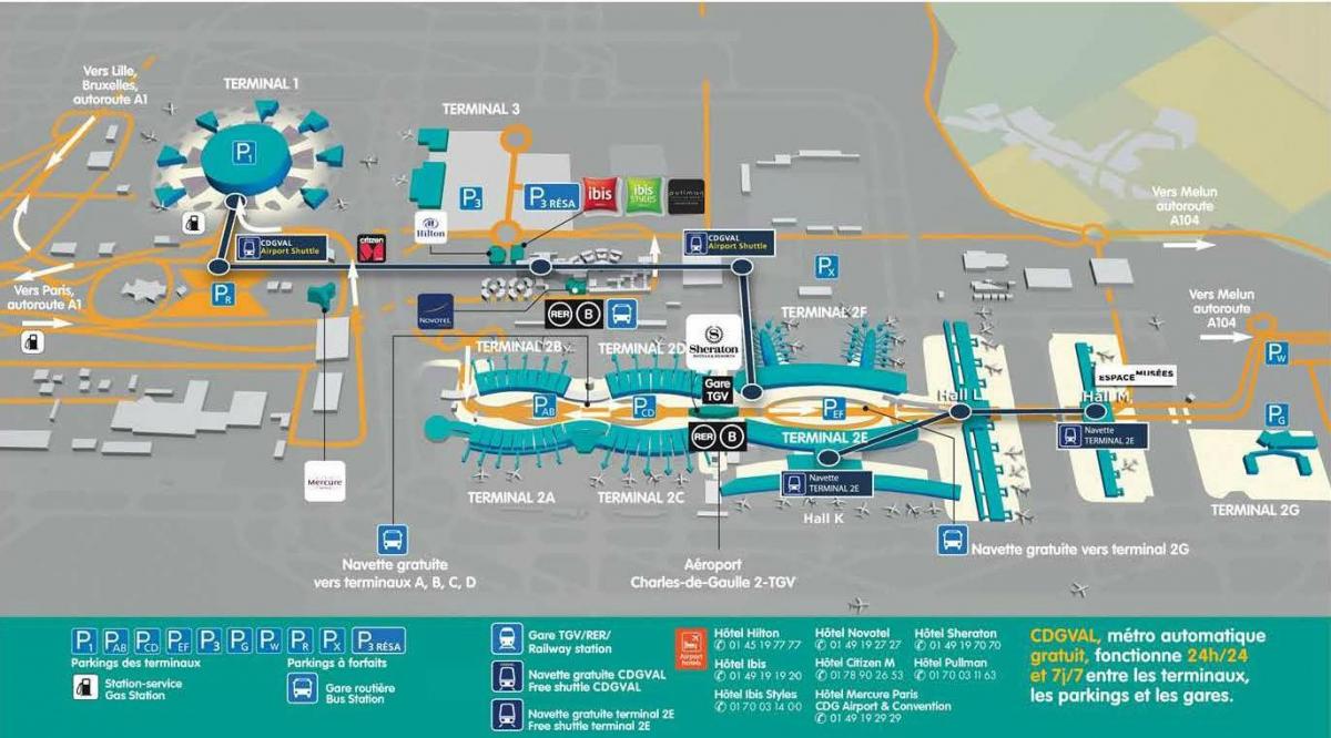 戴高乐机场的地图