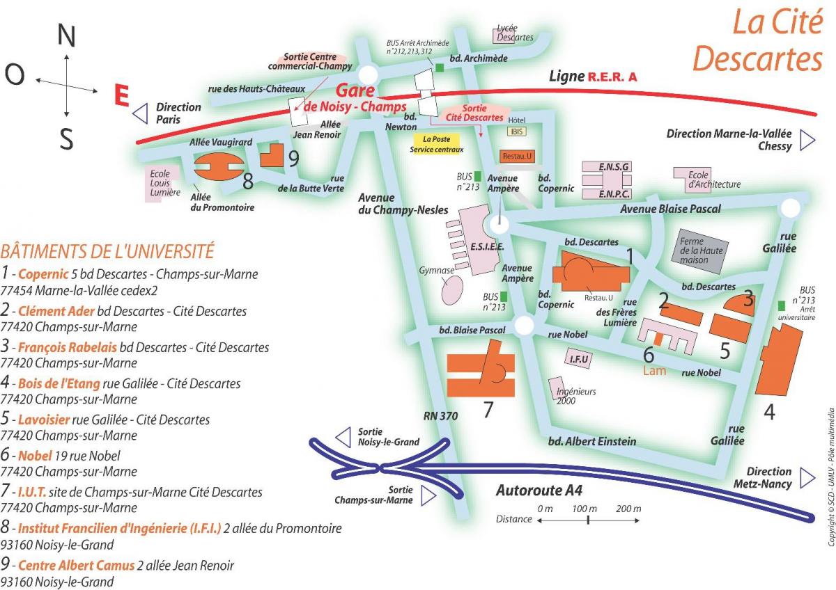 地图上的立大学巴黎笛卡尔