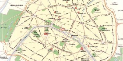 地图上的巴黎公园