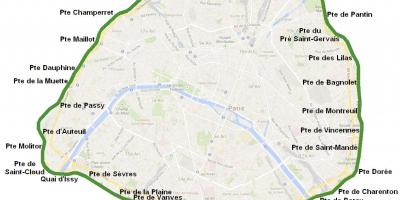地图上的城市巴黎