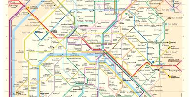 地图上的巴黎地铁