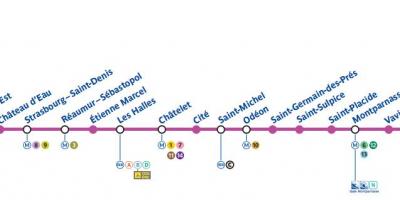 地图上的巴黎地铁线路4