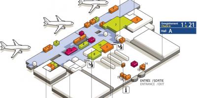 地图戴高乐机场终端3