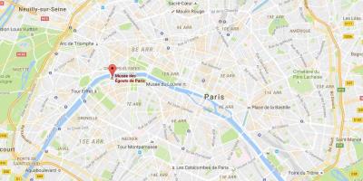 地图上的巴黎的下水道